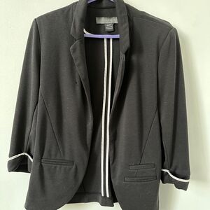 Suzy Shier Black Blazer with White Trim